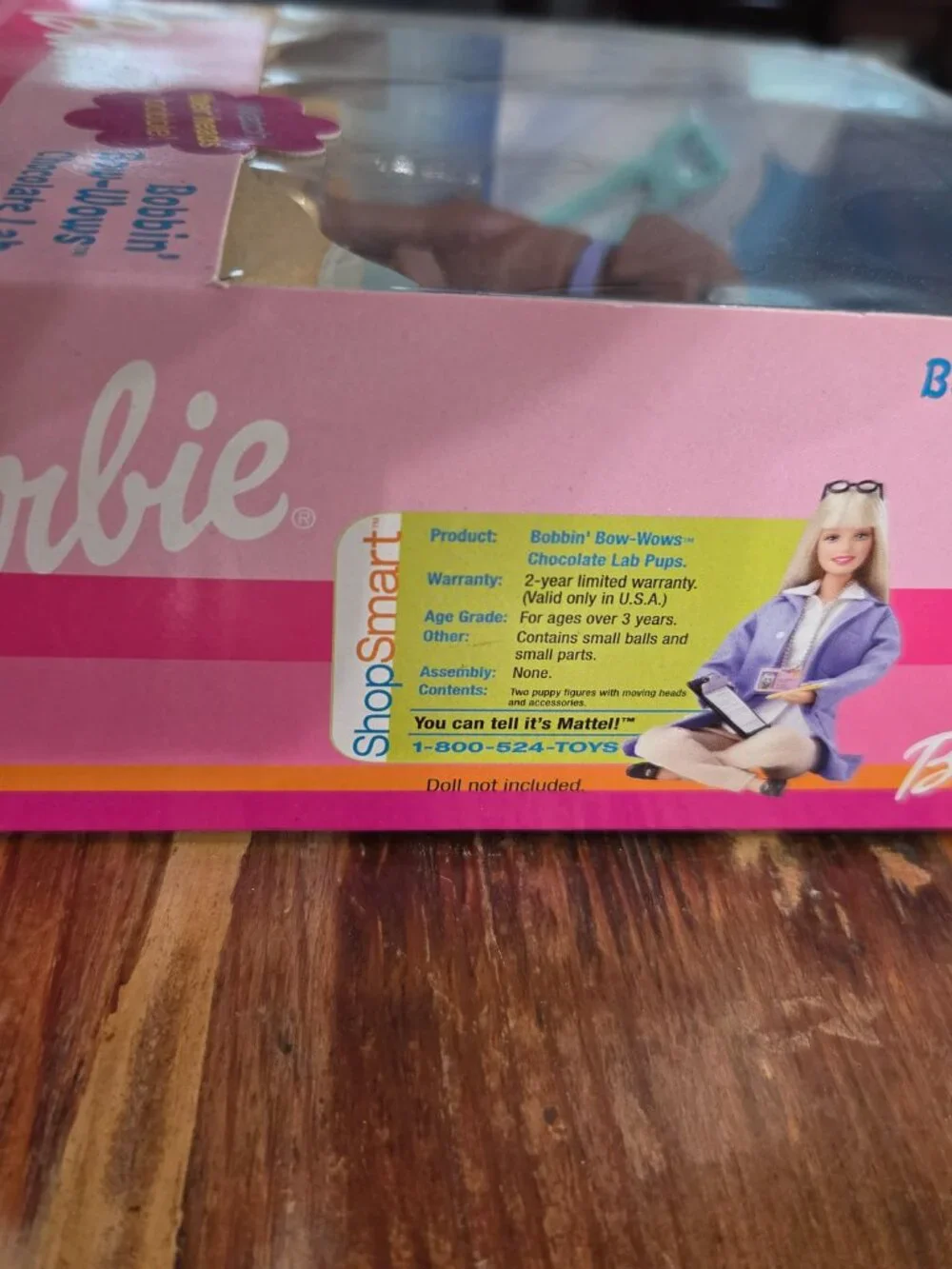 Mattel Barbie Bobbin' Bow-Wows Chocolate Lab Pups #67388 Bobble Heads New Sealed